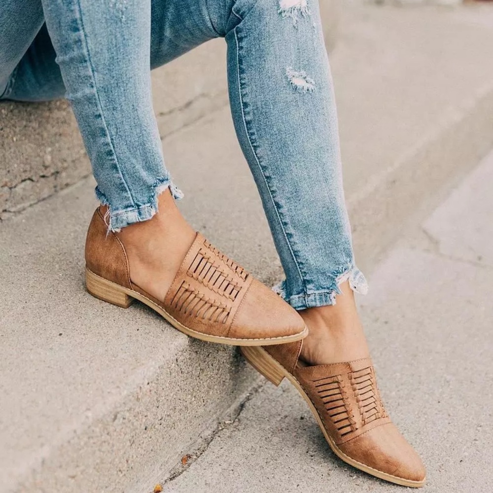Mi.iM Freesia D’Orsay Woven Leather Shoes, 7.5